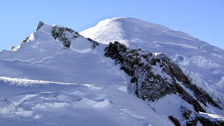 This Feb. 19, 2003 file photo shows Mont Blanc, western...