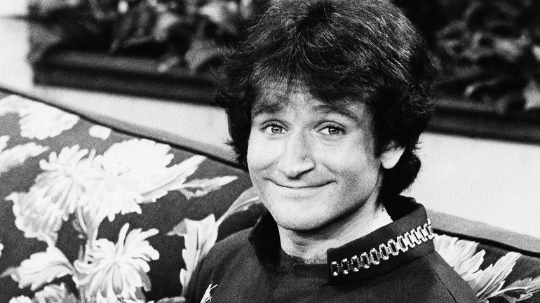 Actor Robin Williams on the set of "Mork and Mindy"...