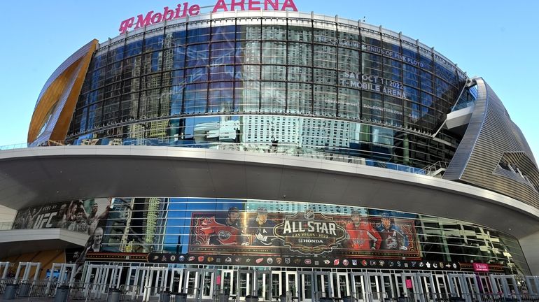 T-Mobile Arena is seen, Feb. 1, 2022, in Las Vegas....