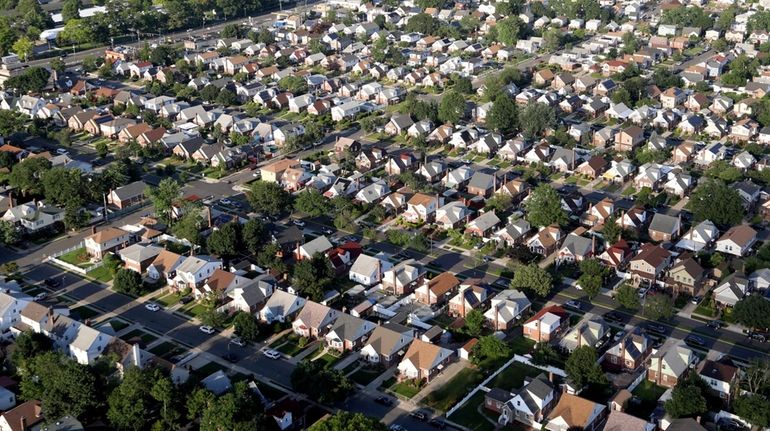 A neighborhood of houses in Elmont is seen in this...