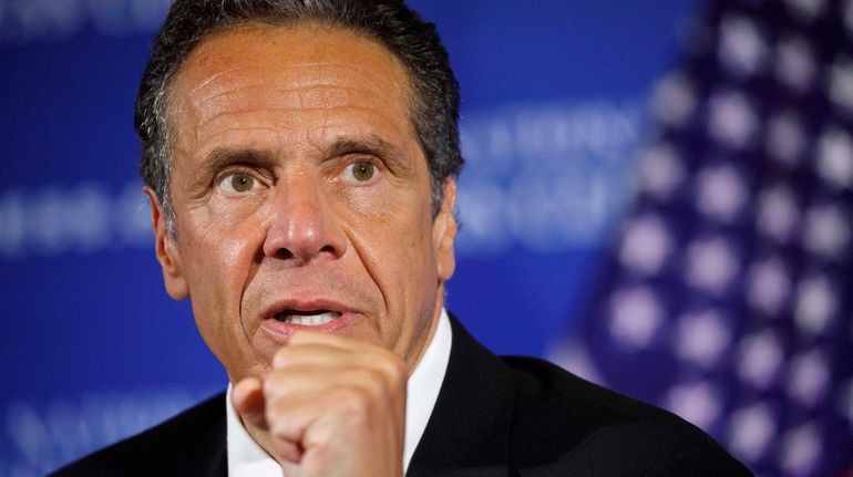 New York Gov. Andrew Cuomo speaks during a news conference...