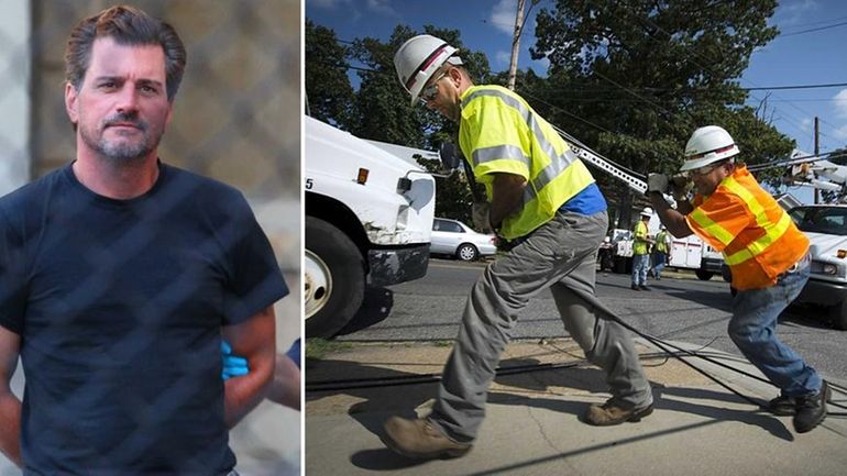 Left, MTA electrician Joel Grasman, 51, who authorities said stole...