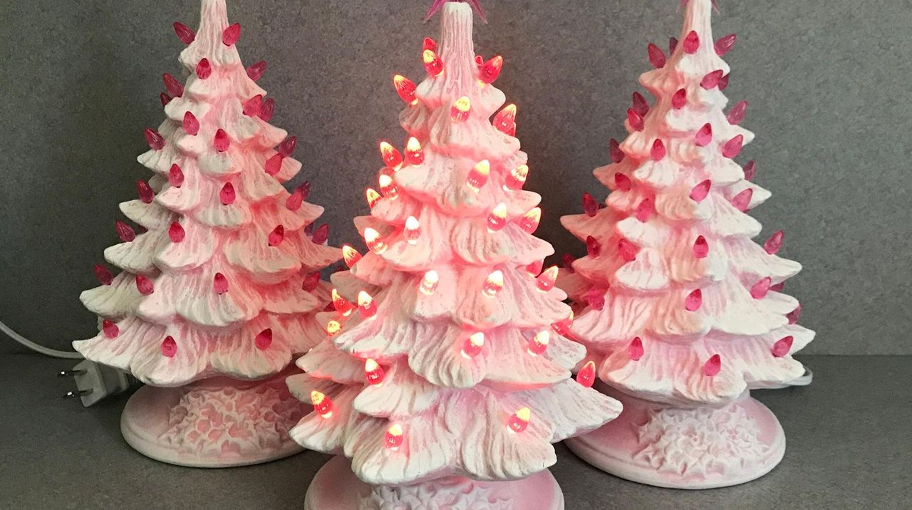 Light Up Tree / Valentines Day / Heart Cut-Outs / Handmade Ceramic Tree / Red & Pink Lights / outlet White Glazed Ceramic Tree / Ready to ship