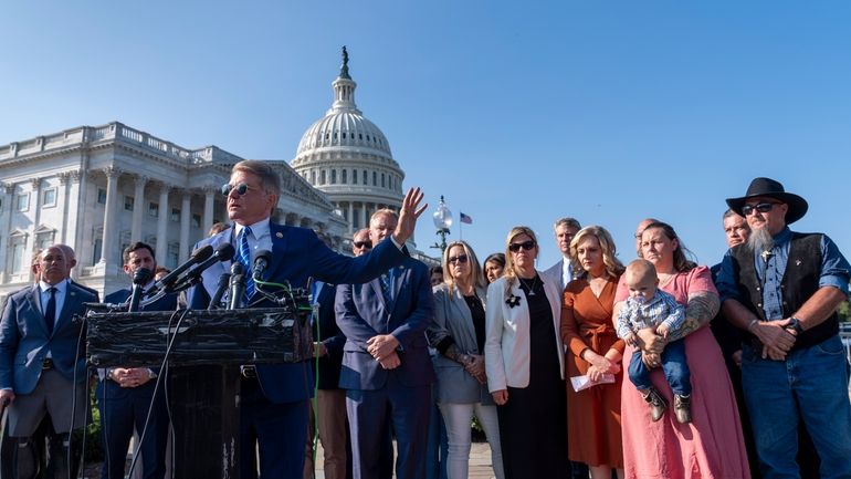 House Foreign Affairs Committee Chairman Michael McCaul, R-Texas, speaks to...