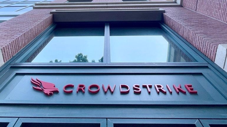 A Crowdstrike office is shown in Sunnyvale, Calif., on Friday,...