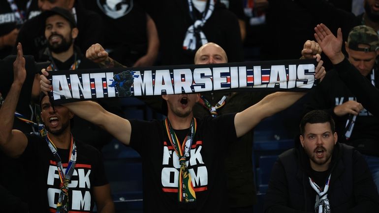 PSG fans cheers ahead of the French League One soccer...