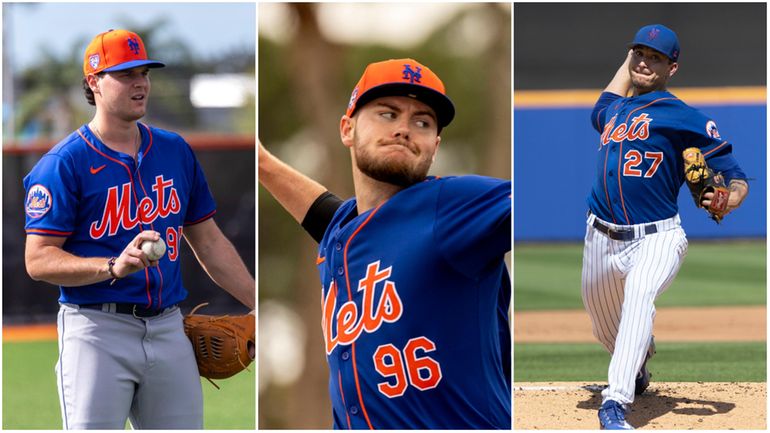 Mets pitching prospects, from left, Mike Vasil, Christian Scott and...