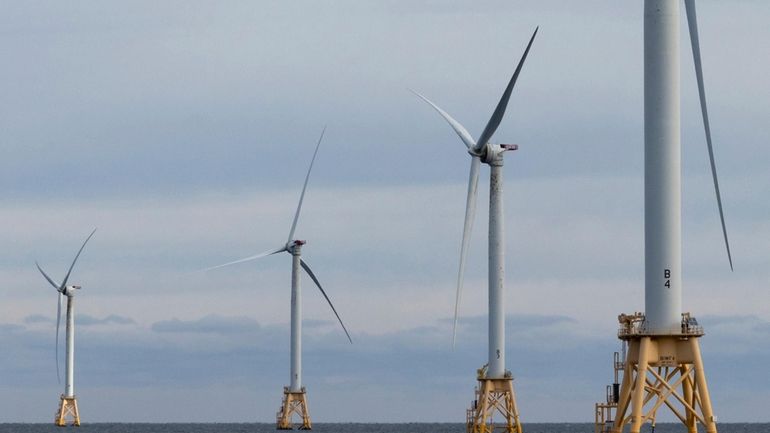 Turbines operate at the Block Island Wind Farm, Dec. 7,...