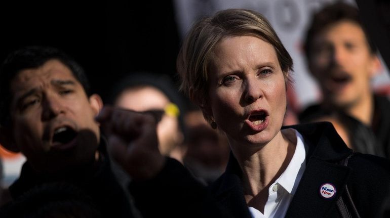 New York gubernatorial candidate Cynthia Nixon at a May Day...