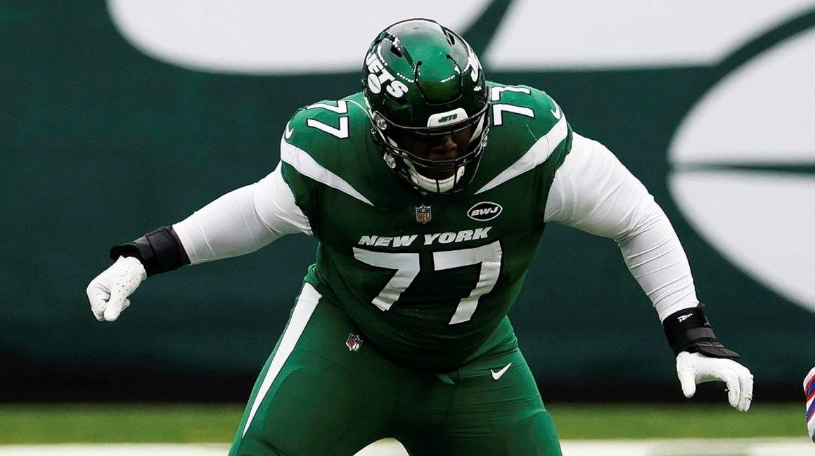 Offensive tackle Mekhi Becton from Louisville taken by NY Jets