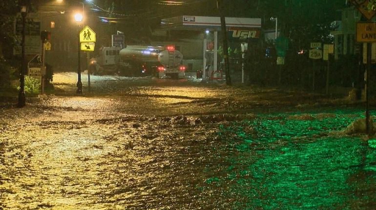 The remnants of Ida flood Port Jefferson early on Sept....