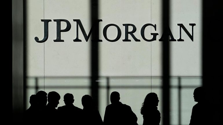 The JPMorgan Chase & Co. logo is seen at the...