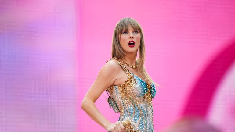 Taylor Swift performs at Wembley Stadium as part of her...