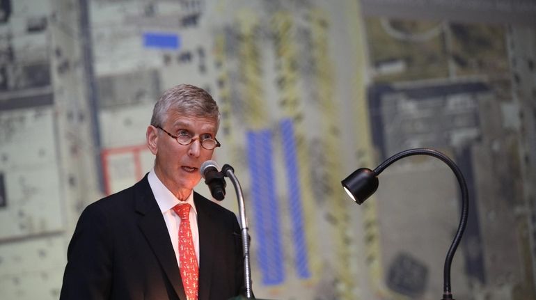 Cary Staller, president of Staller Associates, speaks during a public...