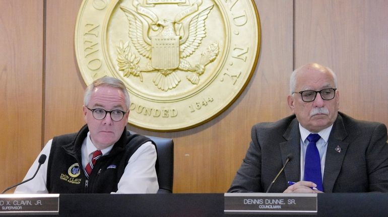 Hempstead Town Supervisor Don Clavin, left, and Councilman Dennis Dunne...