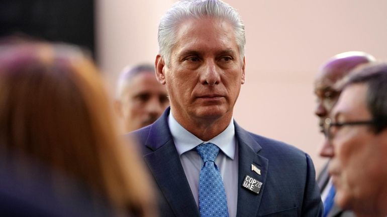 Cuba President Miguel Diaz-Canel walks through the COP28 U.N. Climate...