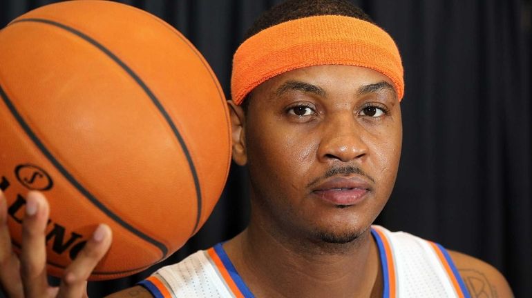 Carmelo Anthony at Knicks media day. (Sept. 30, 2013)