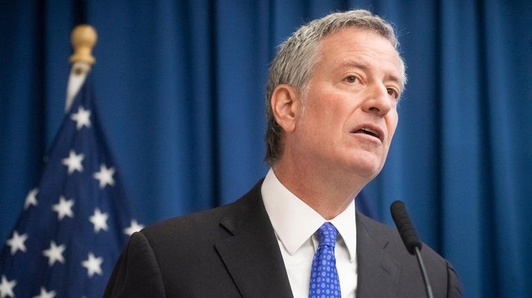 New York City Mayor Bill de Blasio announces the findings...