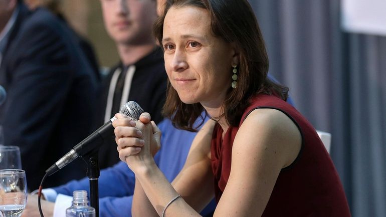 23andMe CEO Anne Wojcicki speaks at an announcement for the...