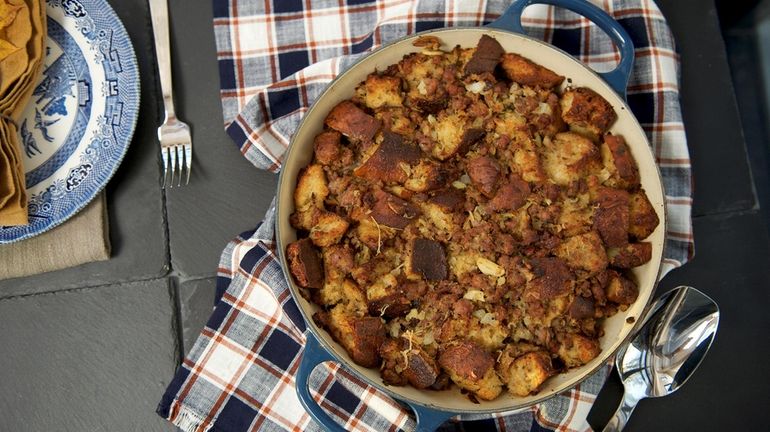 Aromatic sausage and herb stuffing.