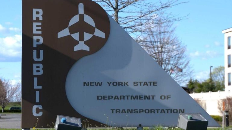 The sign for Republic Airport in East Farmingdale on Tuesday,...