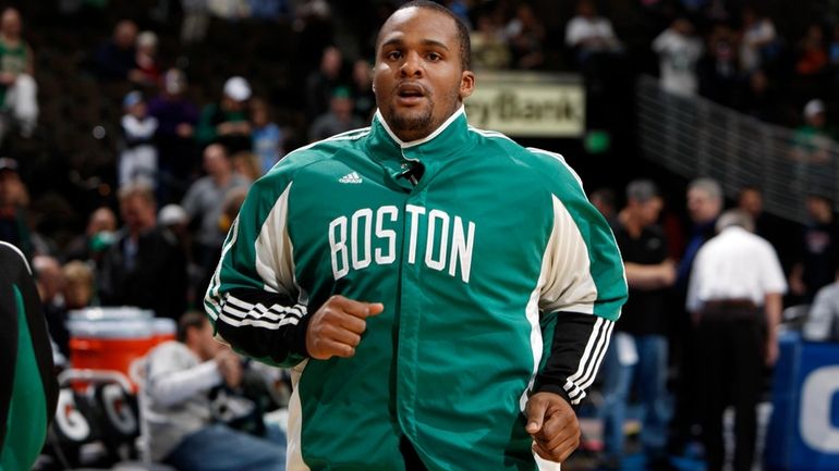 Boston Celtics forward Glen Davis warms up before facing the...