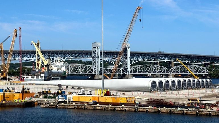 The New London staging area on Aug. 21 for the Orsted's...