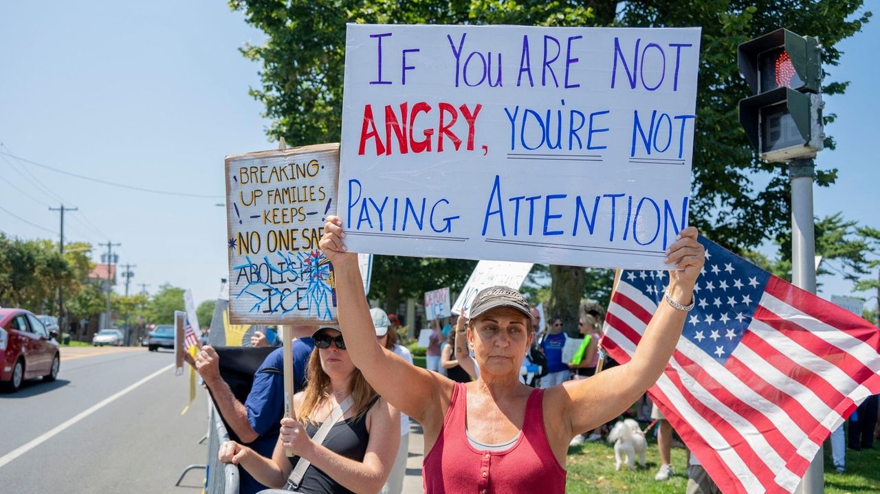 Protesters demand Islip keep ICE agents out of town shooting range
