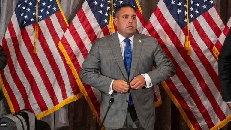 Rep. Anthony D'Esposito (R-Island Park) at a hearing in Manhattan...