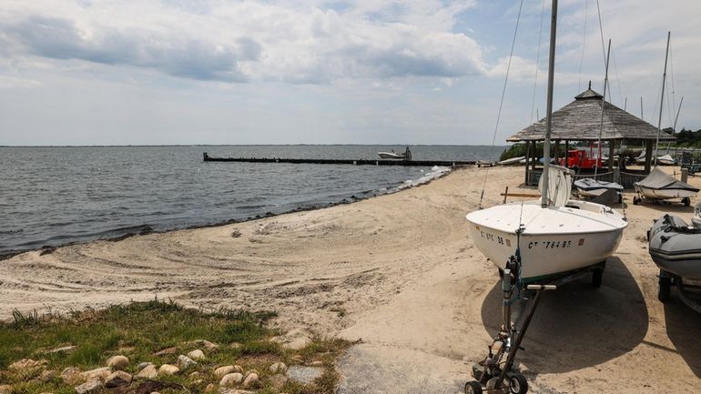 Bellport Bay, looking west of the Bellport Marina, where Brookhaven...