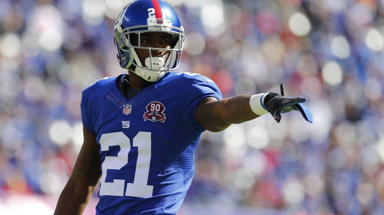 New York Giants cornerback Dominique Rodgers-Cromartie (41) celebrates the  first of his two second-half interceptions against the Washington Redskins  at FedEx Field in Landover, Maryland on Sunday, January 1, 2017. The Giants