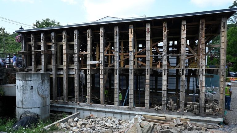 Phase one of a restoration project on the Roslyn Grist Mill...