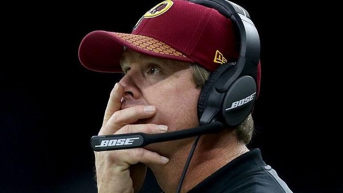 Washington Redskins head coach Jay Gruden during the first half...