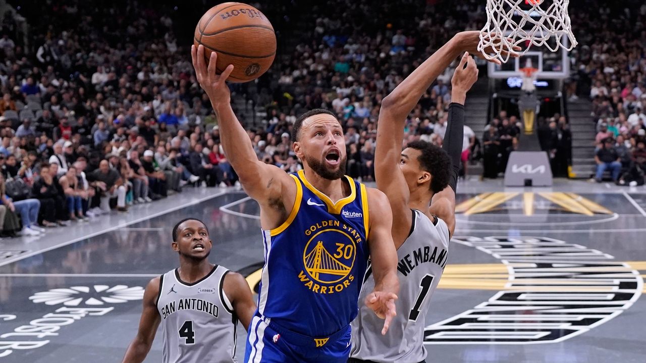 Curry scores season-high 49 points as Warriors beat Wembanyama, Spurs  109-108 in NBA Cup - Newsday, image size:1280x719
