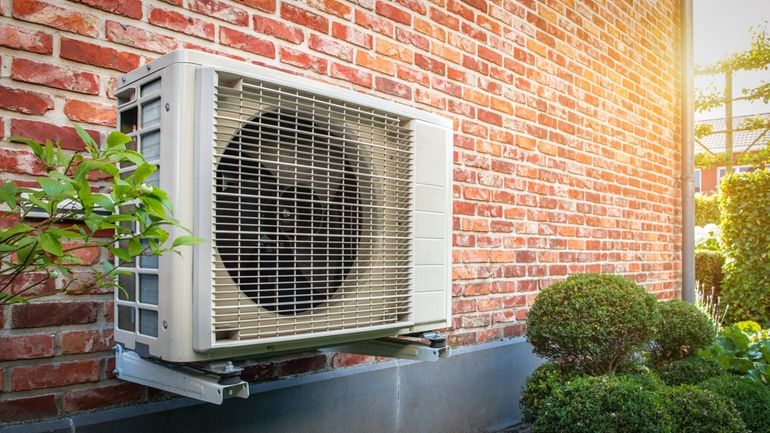 A heat pump used for heating or cooling the home.