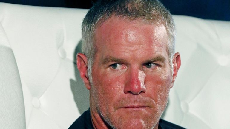 Retired NFL quarterback Brett Favre participates in a question and...