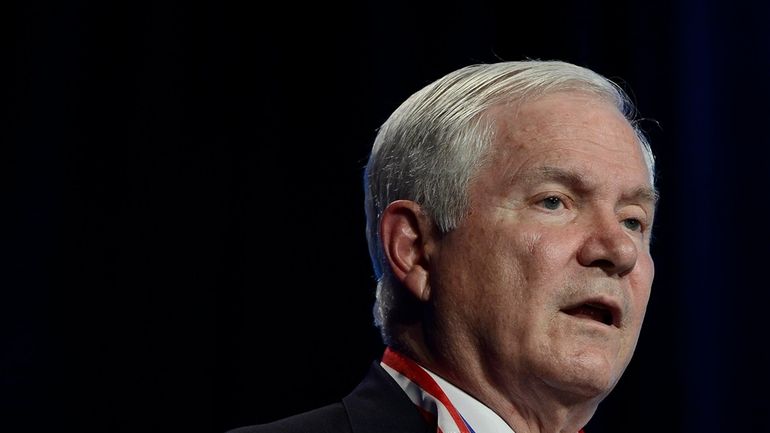 Former Defense Secretary Robert Gates addresses the Boy Scouts of...