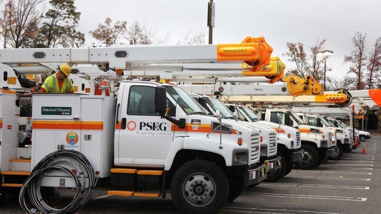 Keith Murphy, a PSEG lineman, prepares his truck the day...