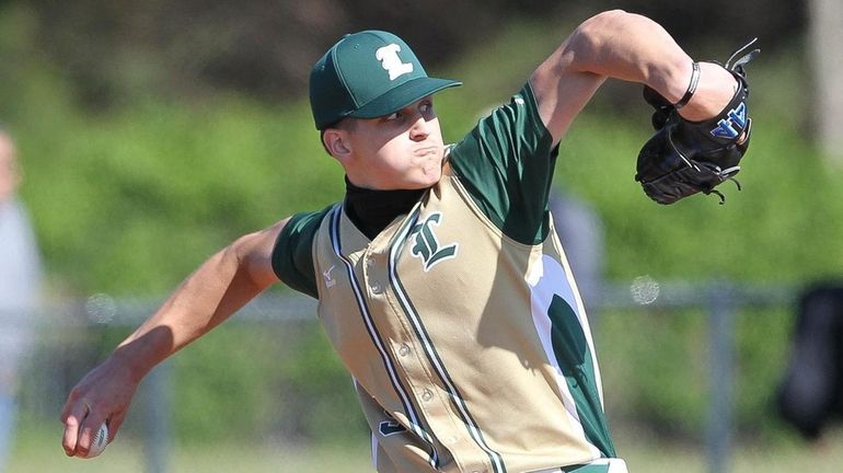 Longwood's Tommy Ventimiglia throws a pitch in the first inning...