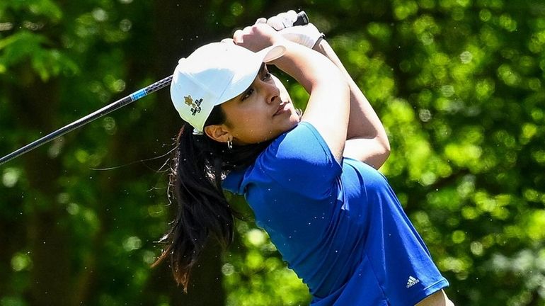 Palwasha Ali of Glenn swings through on the ninth tee during...