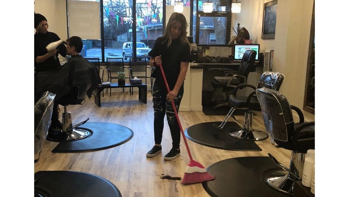 Sweeping up hair and soaking in knowledge at the hair salon Newsday