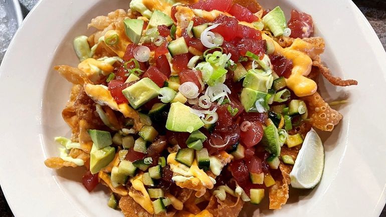 Tuna poke nachos at Garvies Point Brewery & Restaurant in Glen...