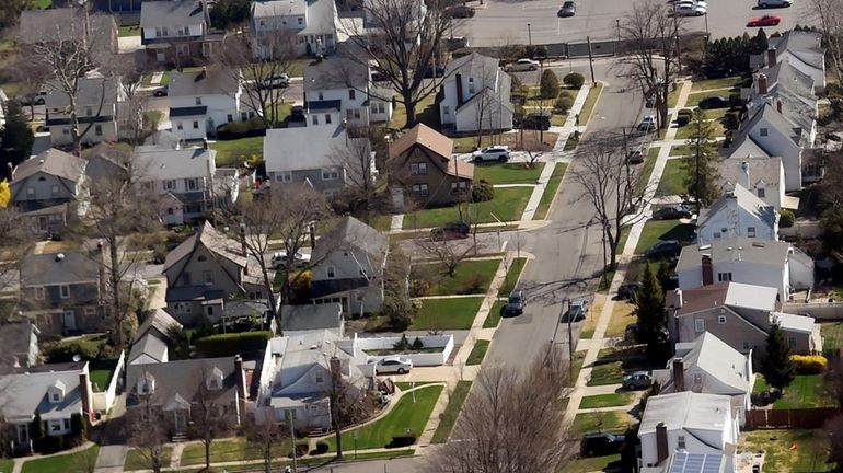 An aerial view of Mineola in Nassau County in 2015. 