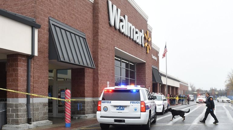 Police respond to Walmart on Crooked Hill Road in Commack...