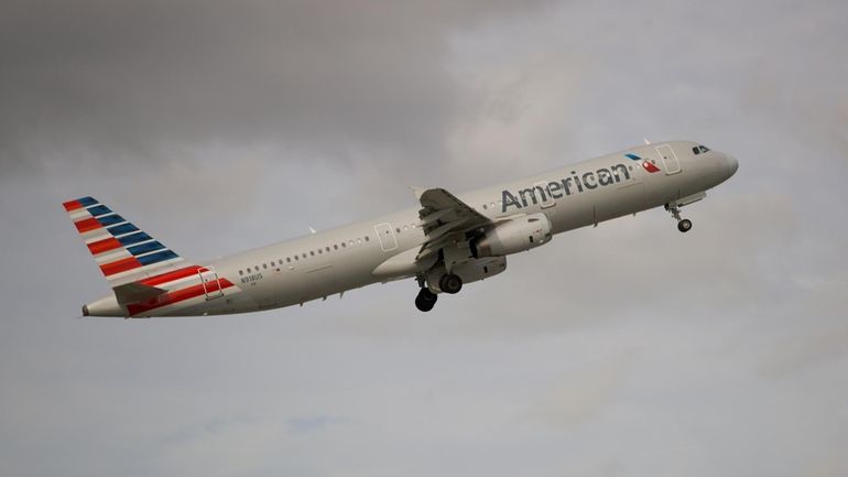 An American Airlines Airbus A321 takes off from Fort Lauderdale–Hollywood...