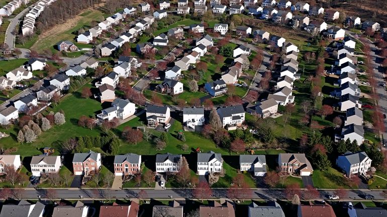 A housing development in Cranberry Township, Pa., is shown on...