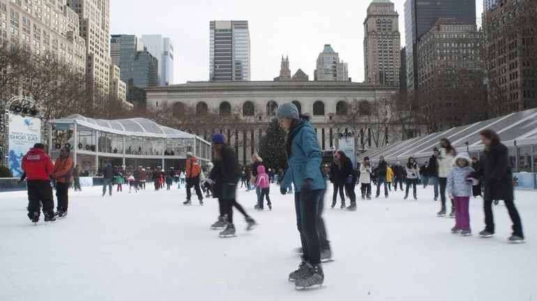 Citi Pond at Bryant Park is surrounded by the offices...