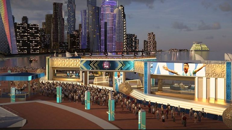 A rendering of the Fox Sports studio for the 2022...