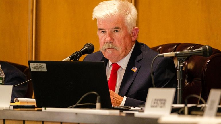 President Brendan Finn presides during the Long Beach City Council...