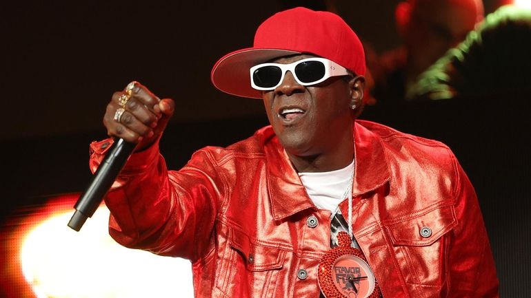 Rapper Flavor Flav wears one of his iconic clock chains.